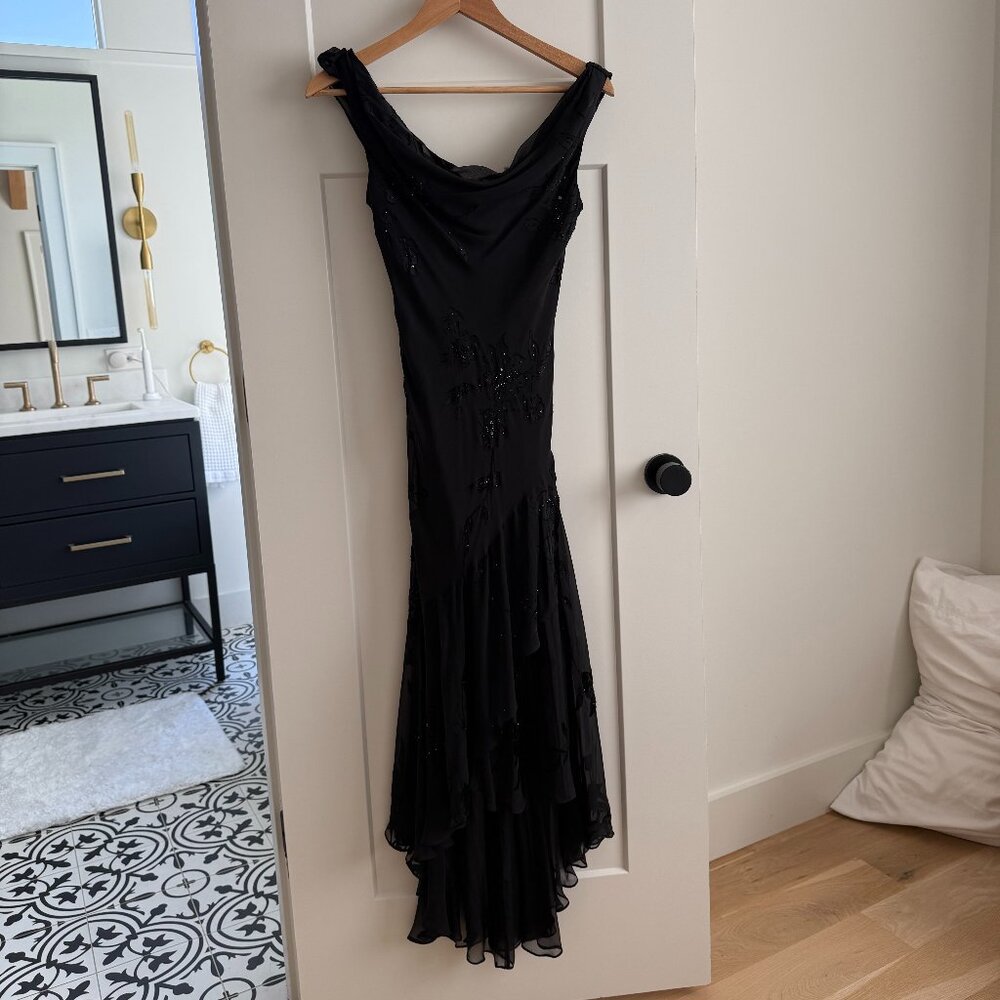 Vintage black beaded gown
